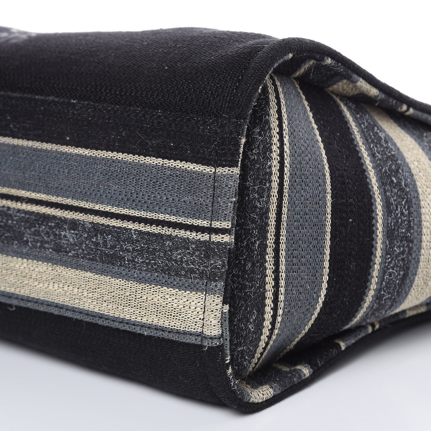 Chanel Striped Canvas Large Deauville Tote Black 9 of 11