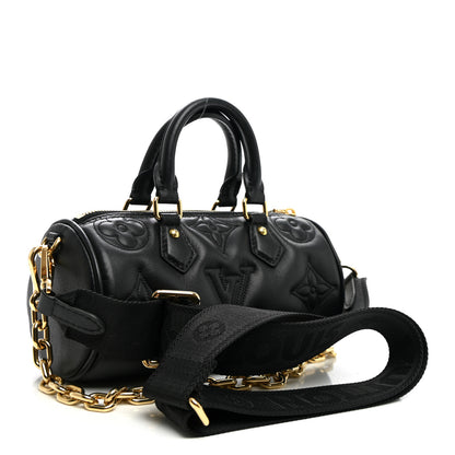 Louis Vuitton Calfskin Bubblegram Papillon BB Black 3 of 9