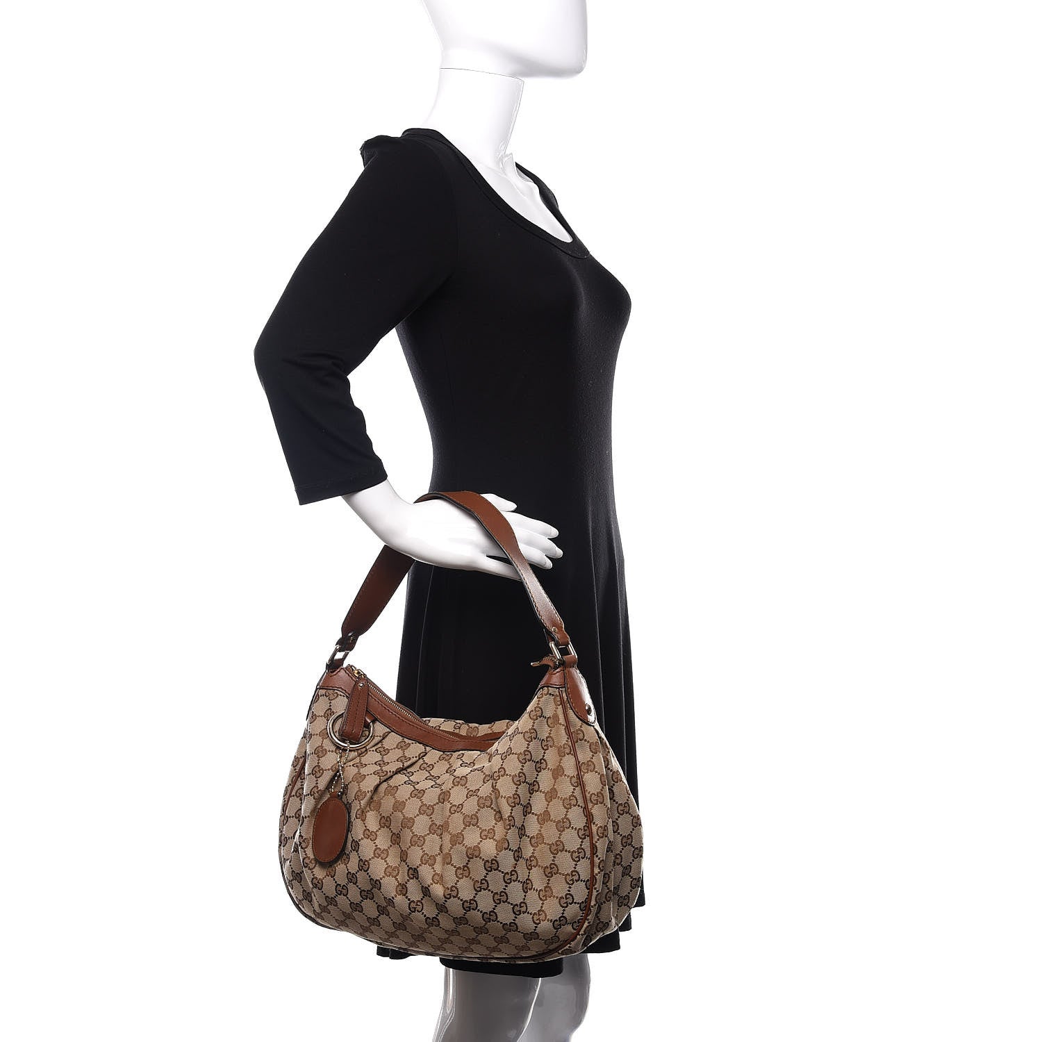 Gucci Monogram Medium Sukey Hobo Brown 3 of 11