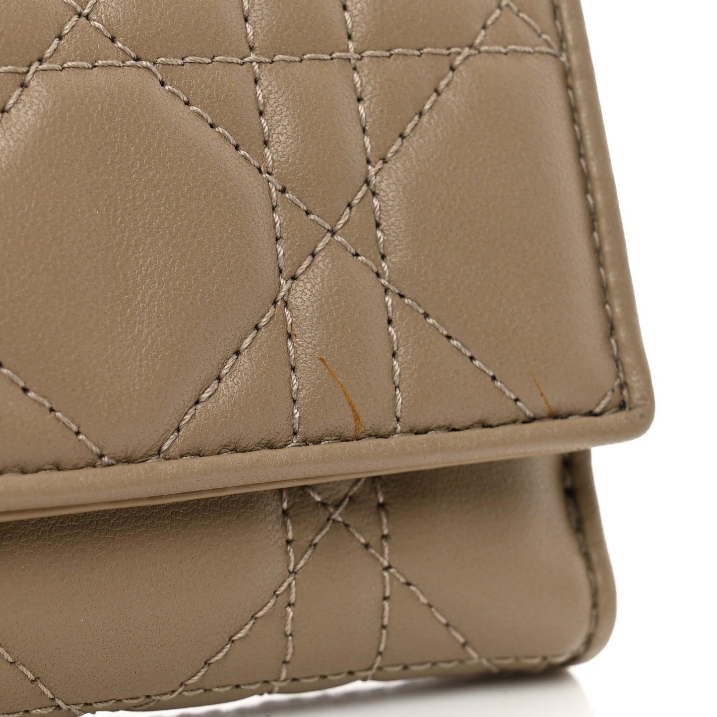 Lambskin Cannage Lady Dior Lotus Wallet Warm Taupe