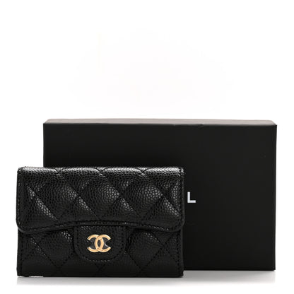 Chanel Caviar Quilted Flap Card Holder Wallet Black 9 of 9