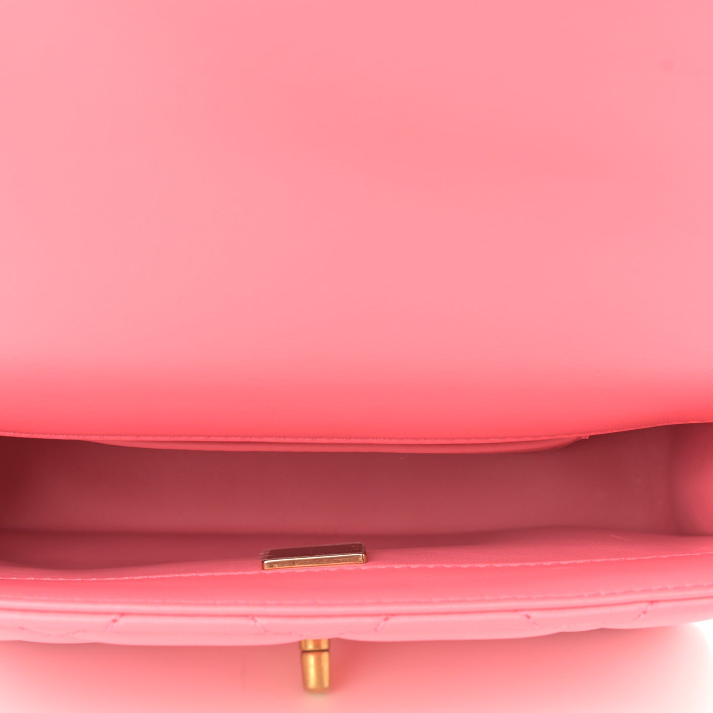 Lambskin Enamel Quilted Pending CC Mini Square Flap Pink