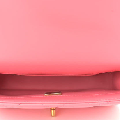 Chanel Lambskin Enamel Quilted Pending CC Mini Square Flap Pink 5 of 11