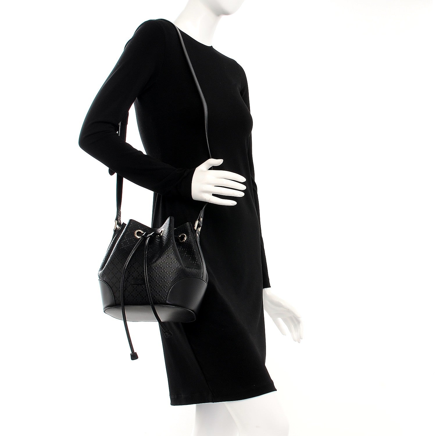 Gucci Bright Diamante Small Bucket Bag Black 2 of 10