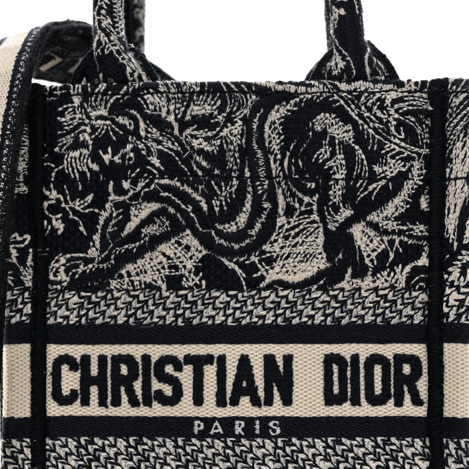 Christian Dior Canvas Toile de Jouy Reverse Embroidered Mini Book Tote Phone Bag Blue 8 of 10