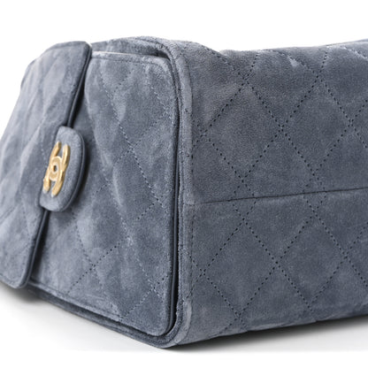 Chanel Suede Quilted Small Chanel 25 Handbag Blue 9 of 11