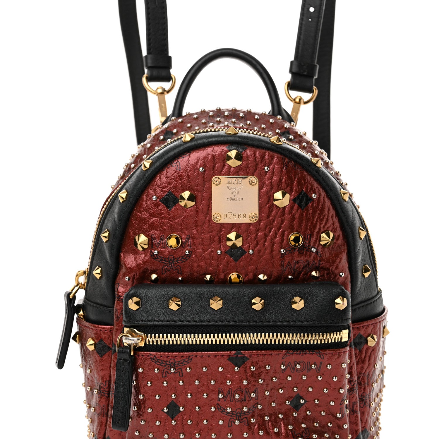 MCM Metallic Visetos Studded X-Mini Bebe Boo Backpack Scooter 7 of 10