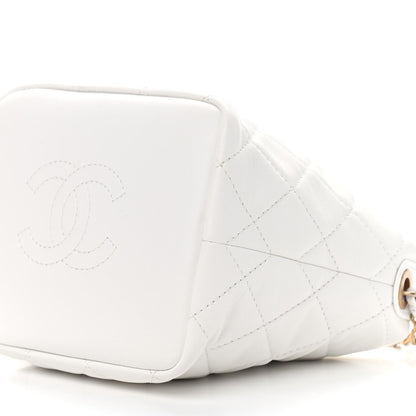 Chanel Lambskin Quilted Small Perfect Meeting Hobo White 9 of 9