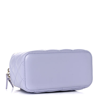 Chanel Lambskin Quilted Small Top Handle Vanity Case With Chain Light Purple 4 of 12