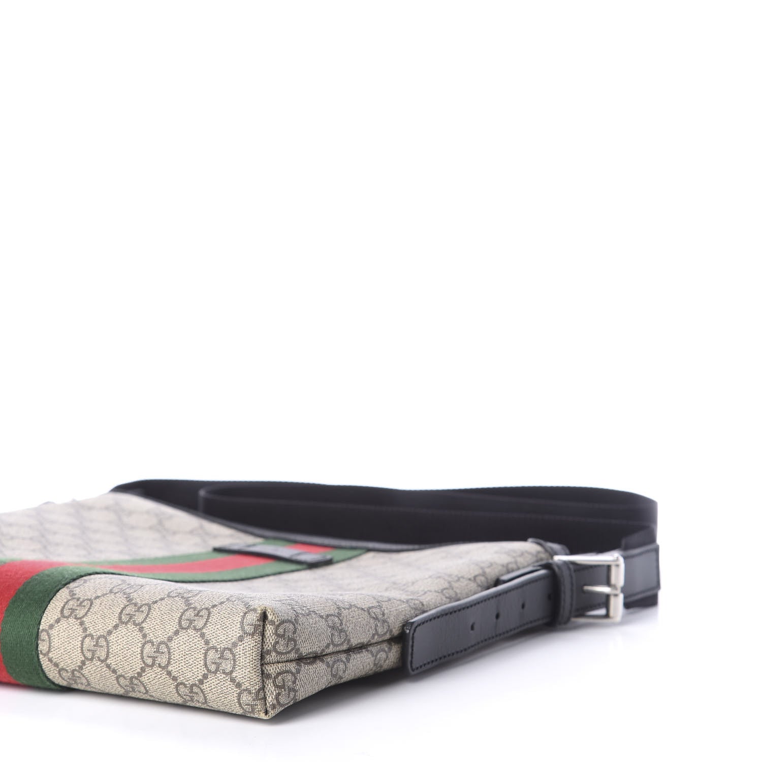 Gucci GG Supreme Monogram Web Messenger Bag Black 7 of 11