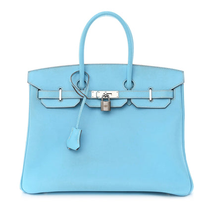Hermes Epsom Candy Birkin 35 Celeste Mykonos 1 of 17
