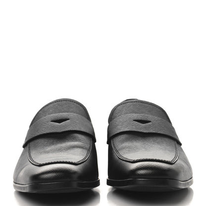 Prada Saffiano Mens Penny Loafers 9 Black 3 of 10
