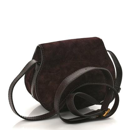 Chloe Suede Braided Small Marcie Saddle Bag Burgundy 2 of 9