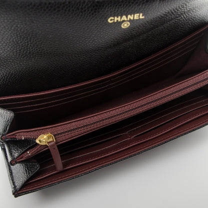 Chanel Caviar Quilted Large Gusset Flap Wallet Black 5 of 8