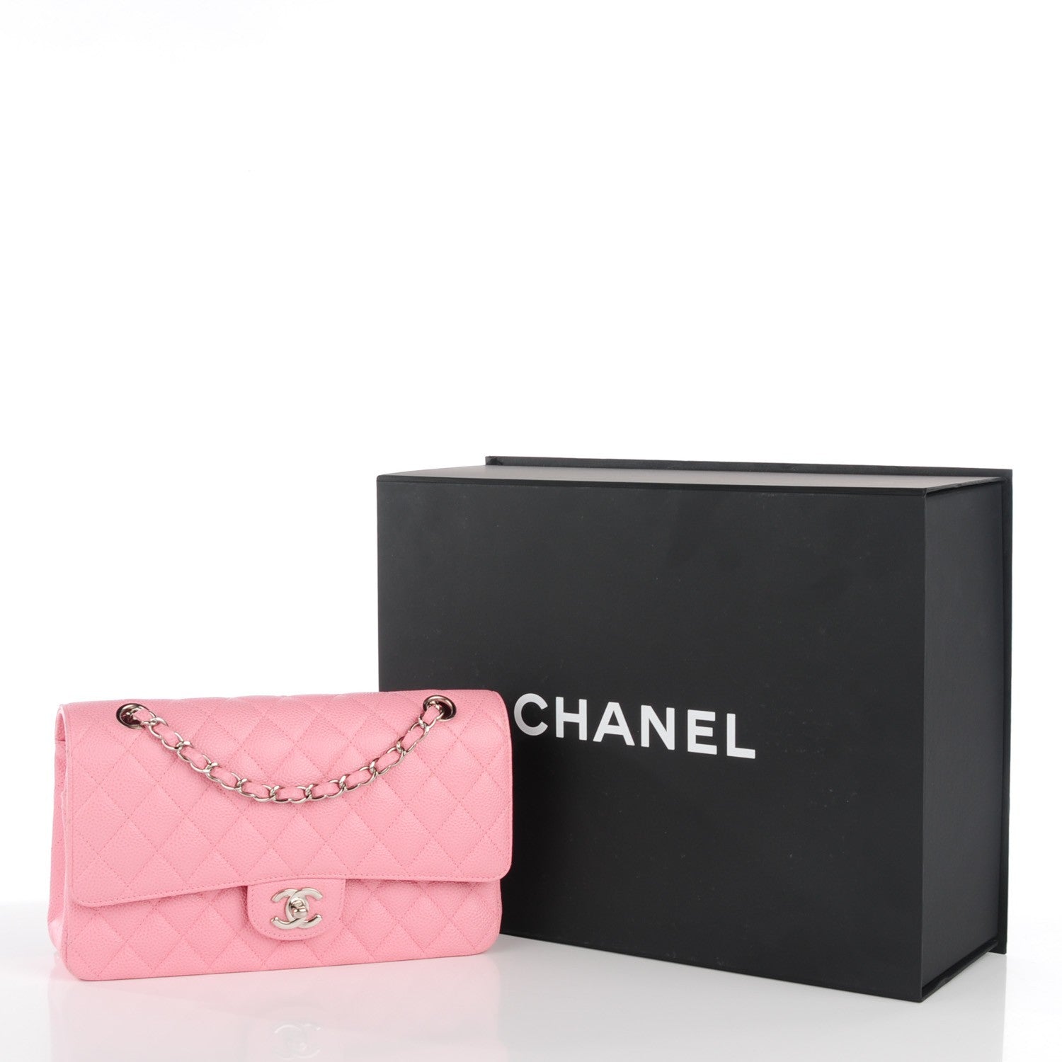 Chanel Caviar Quilted Medium Double Flap Pink 9 of 9