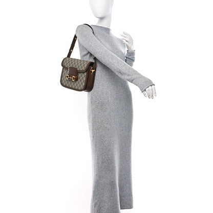 Gucci GG Supreme Monogram Horsebit 1955 Shoulder Bag Beige Brown Sugar 2 of 11