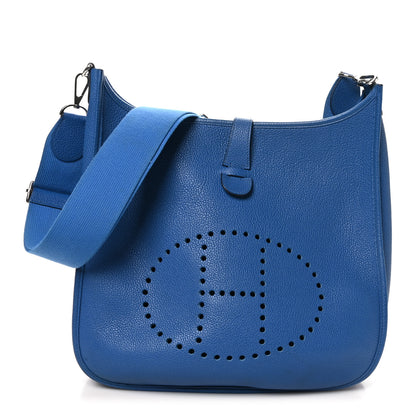 Hermes Taurillon Clemence Evelyne III GM Bleu France 1 of 11