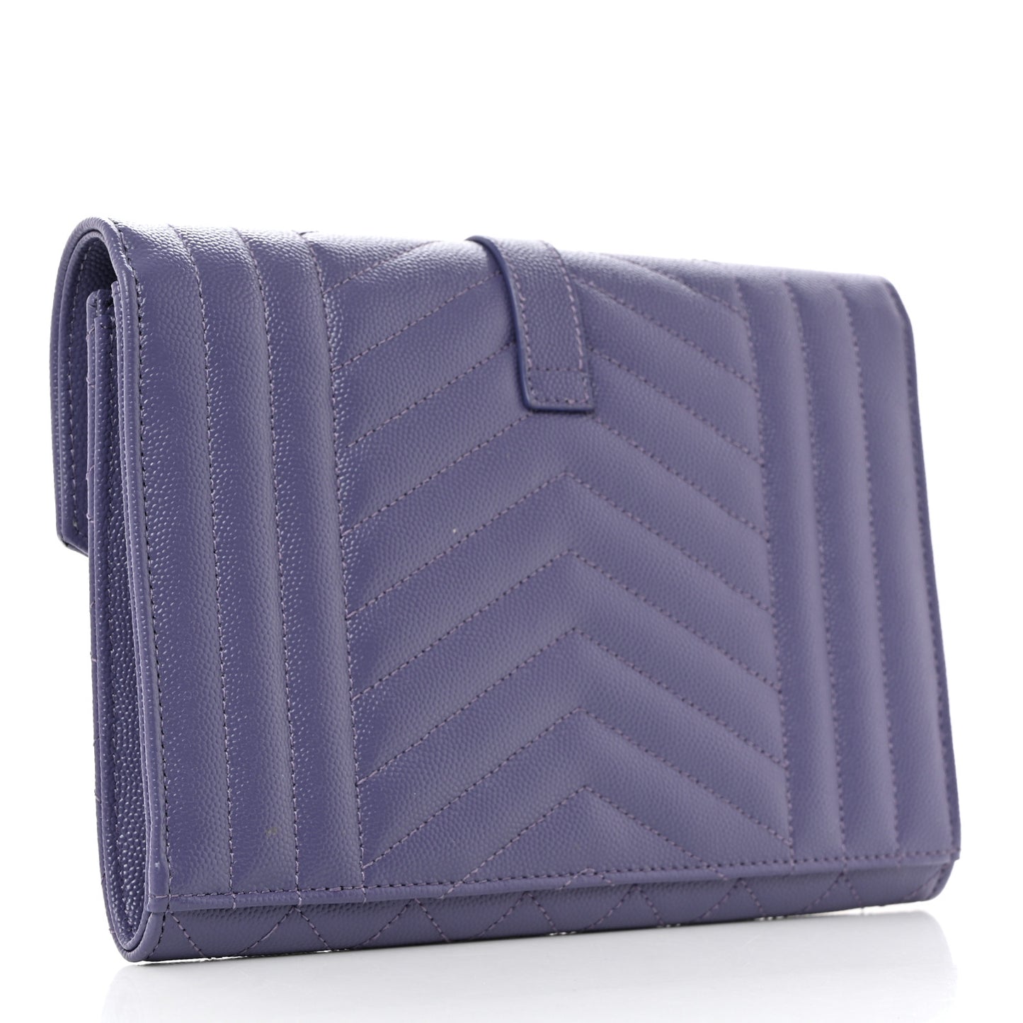 Grain De Poudre Textured Mixed Matelasse Triquilt Monogram Clutch Dark Wisteria