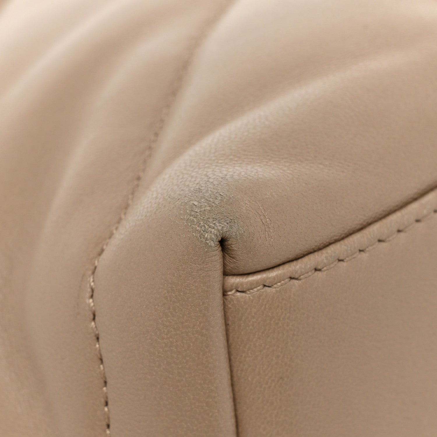 Saint Laurent Lambskin Quilted Small Loulou Puffer Monogram Chain Satchel Dark Beige 14 of 15