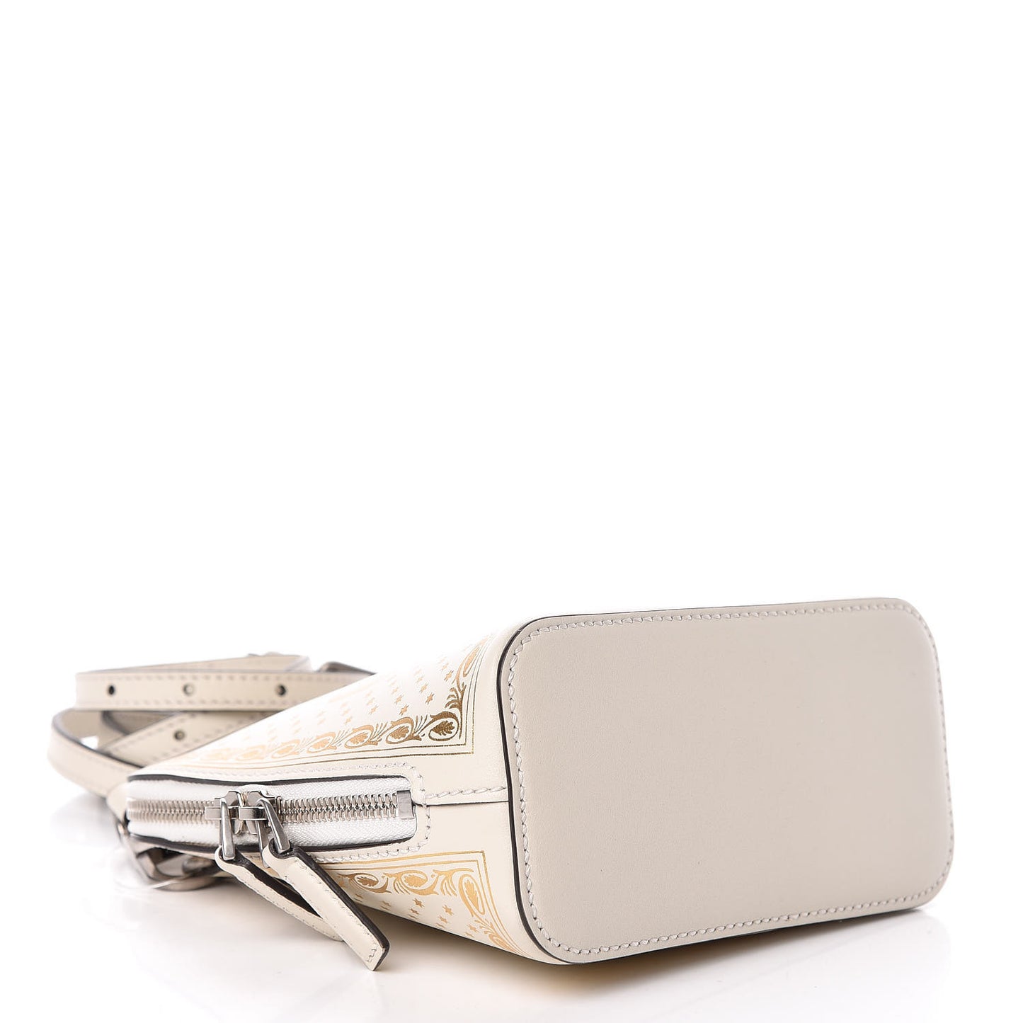 X SEGA Calfskin GUCCY Stars Mini Dome Shoulder Bag Mystic White Gold