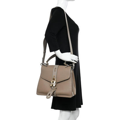 Chloe Shiny Grained Calfskin Medium Aby Day Shoulder Bag Motty Grey 2 of 11