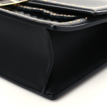 Salvatore Ferragamo Smooth Calfskin Studded Aileen Gancio Lock Shoulder Bag Black 8 of 8