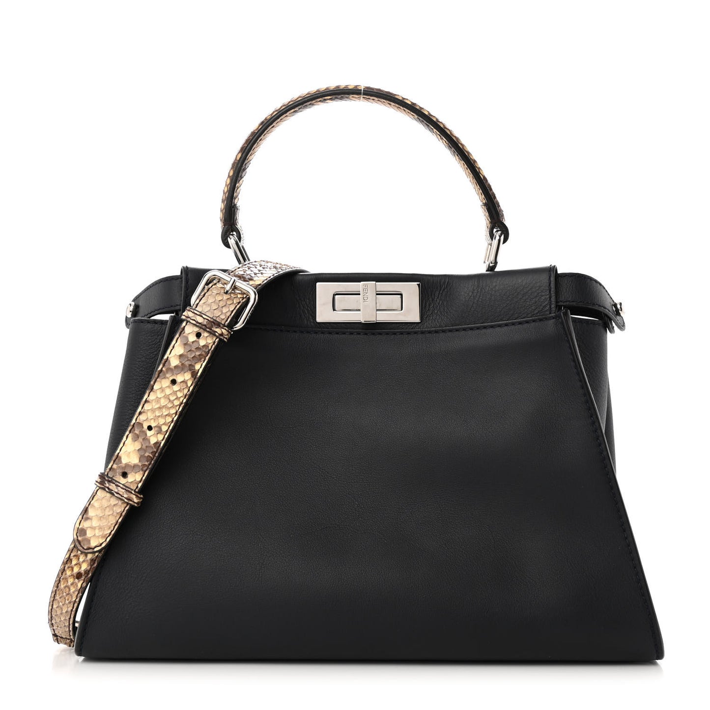 Vitello Seta Snakeskin Shiny Nappa Monster Eyes Medium Peekaboo Iconic Satchel Blue Notte Roccia