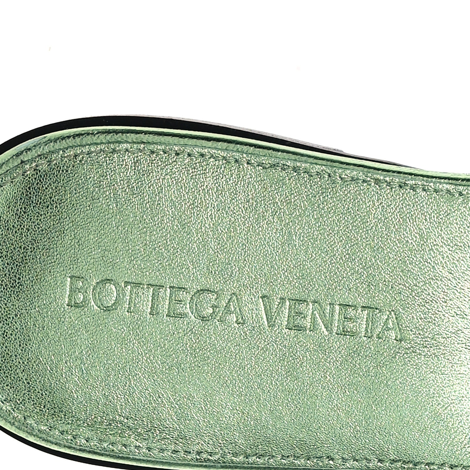 Bottega Veneta Metallic Nappa Maxi Reflection Weave Lido Flat Sandals 38 Pistachio 8 of 8