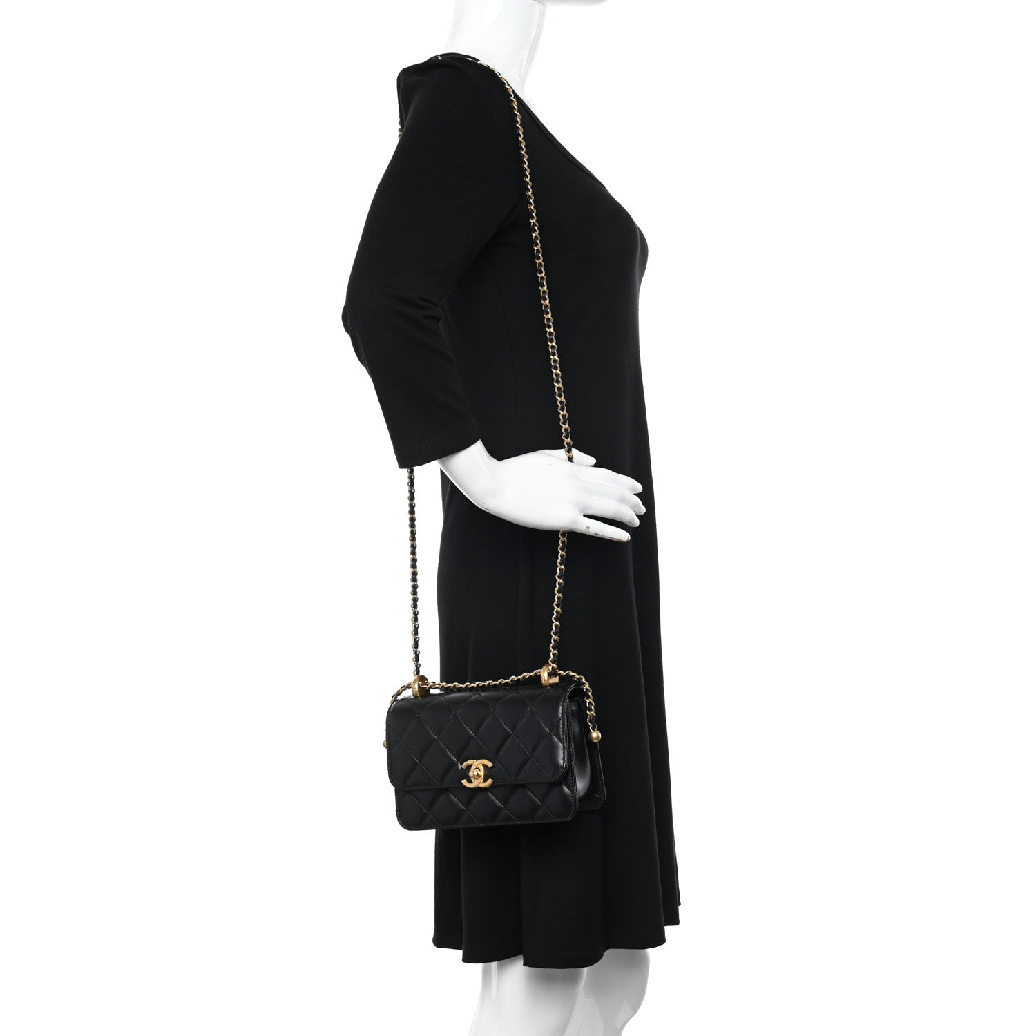 Chanel Calfskin Quilted Mini Perfect Fit Flap Black 3 of 13