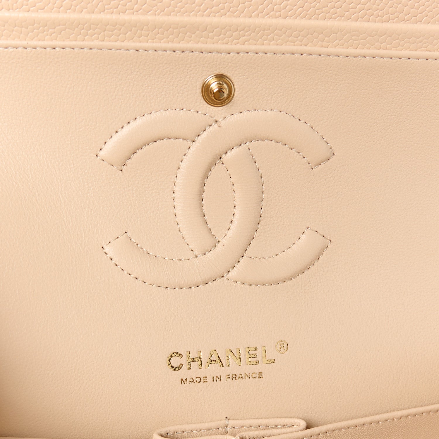Chanel Caviar Quilted Medium Double Flap Beige 6 of 12