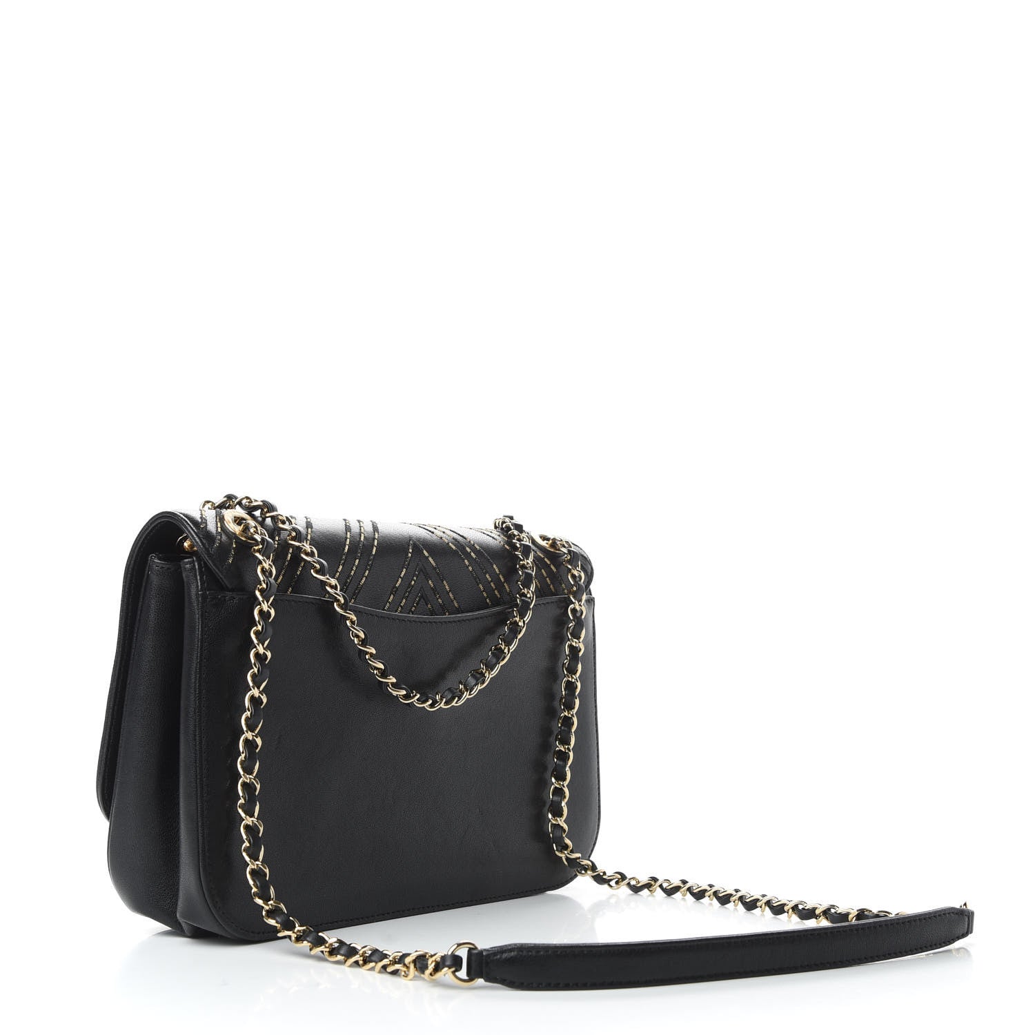 Chanel Sheepskin Chain CC Subtle Flap Black 4 of 10
