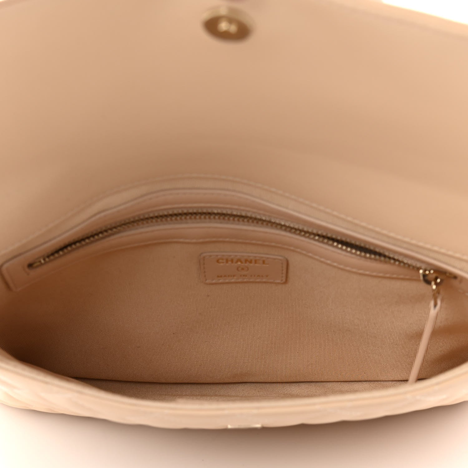 Chanel Lambskin Quilted Flap Clutch Beige 5 of 10