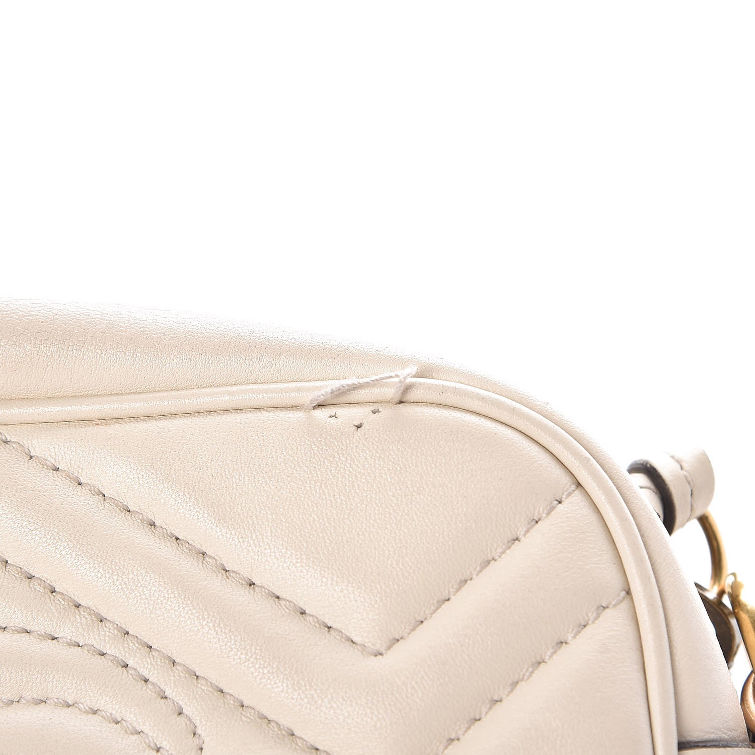 Gucci Calfskin Matelasse Mini GG Marmont Chain Shoulder Bag White 8 of 8