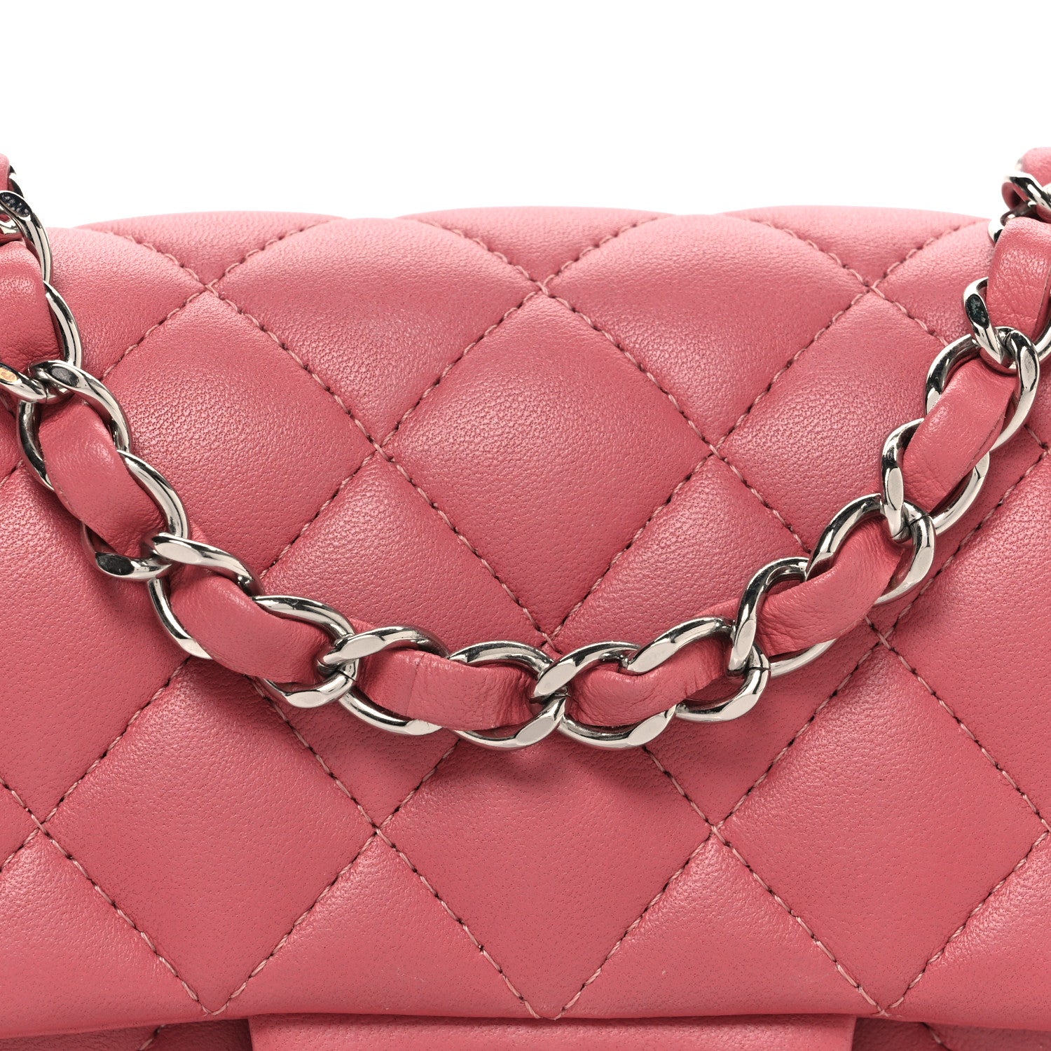 Chanel Lambskin Quilted Mini Rectangular Flap Pink 7 of 10
