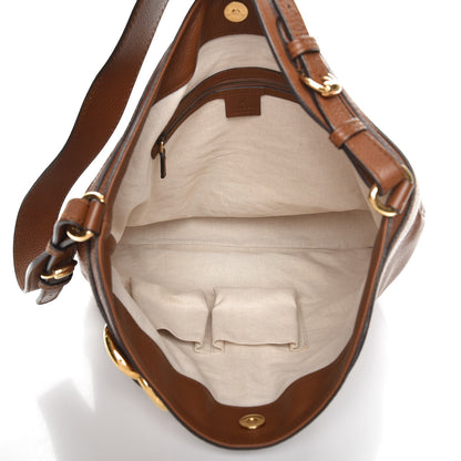 Gucci Pebbled Calfskin Large Ride Shoulder Bag Brown 5 of 10