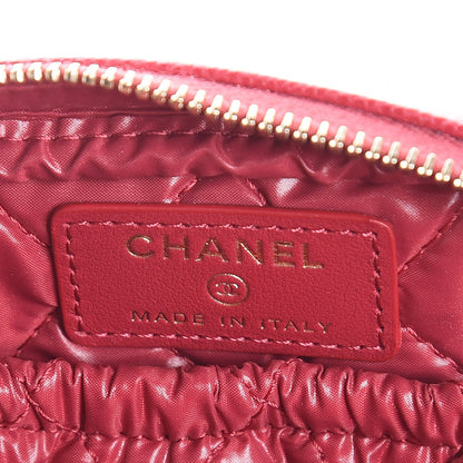 Chanel Caviar Quilted Small Curvy Pouch Cosmetic Case Dark Pink 6 of 8