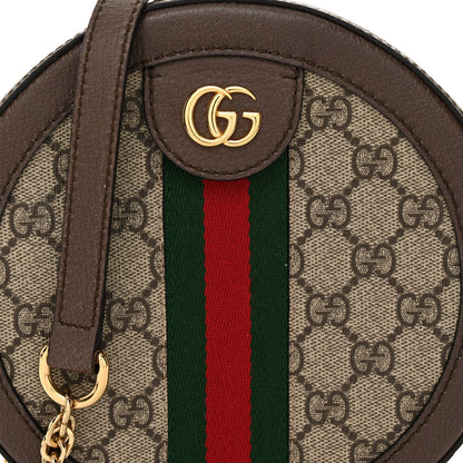 Gucci GG Supreme Monogram Web Mini Ophidia Round Shoulder Bag Brown 7 of 9