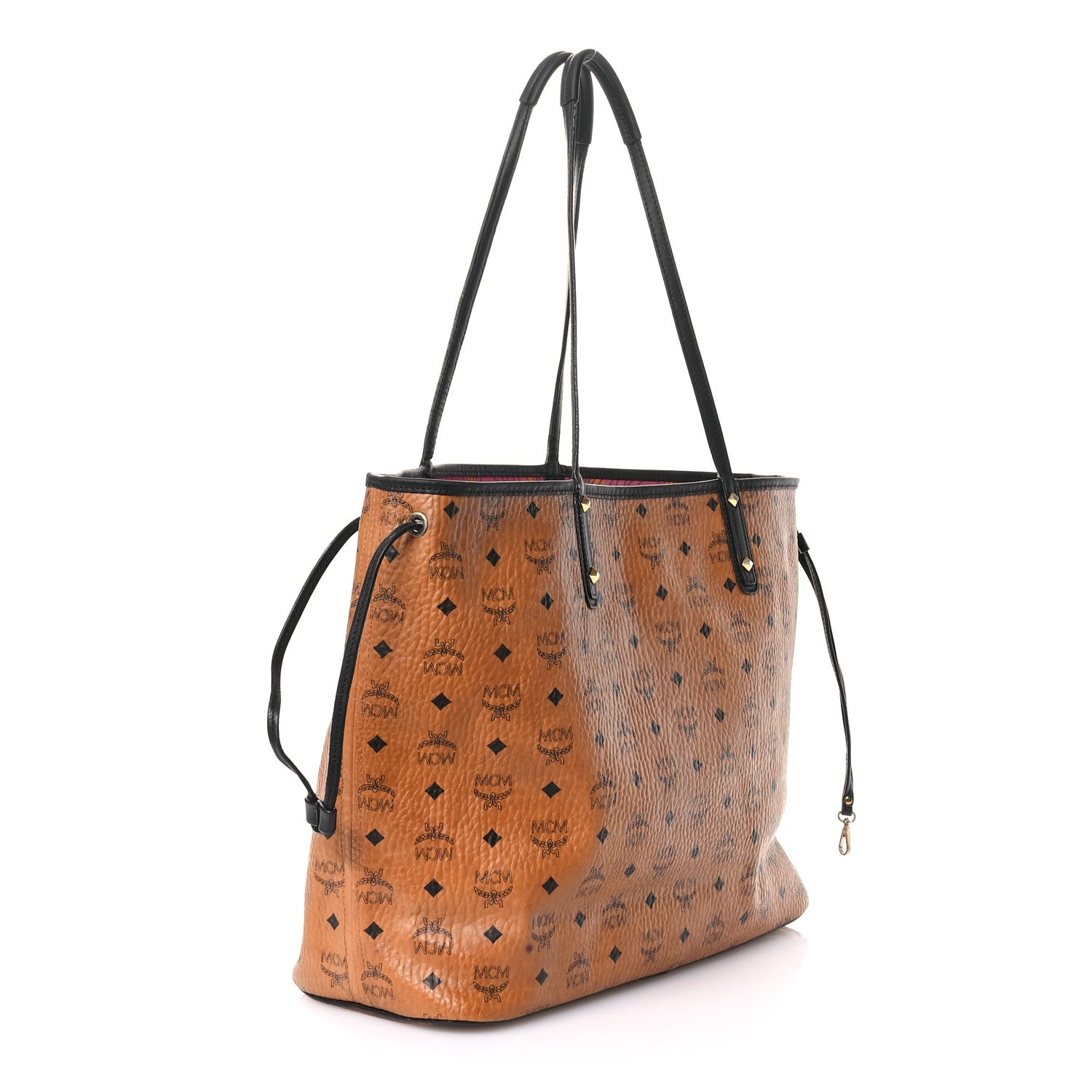 MCM Visetos Medium Project Reversible Shopper Tote Cognac 3 of 18