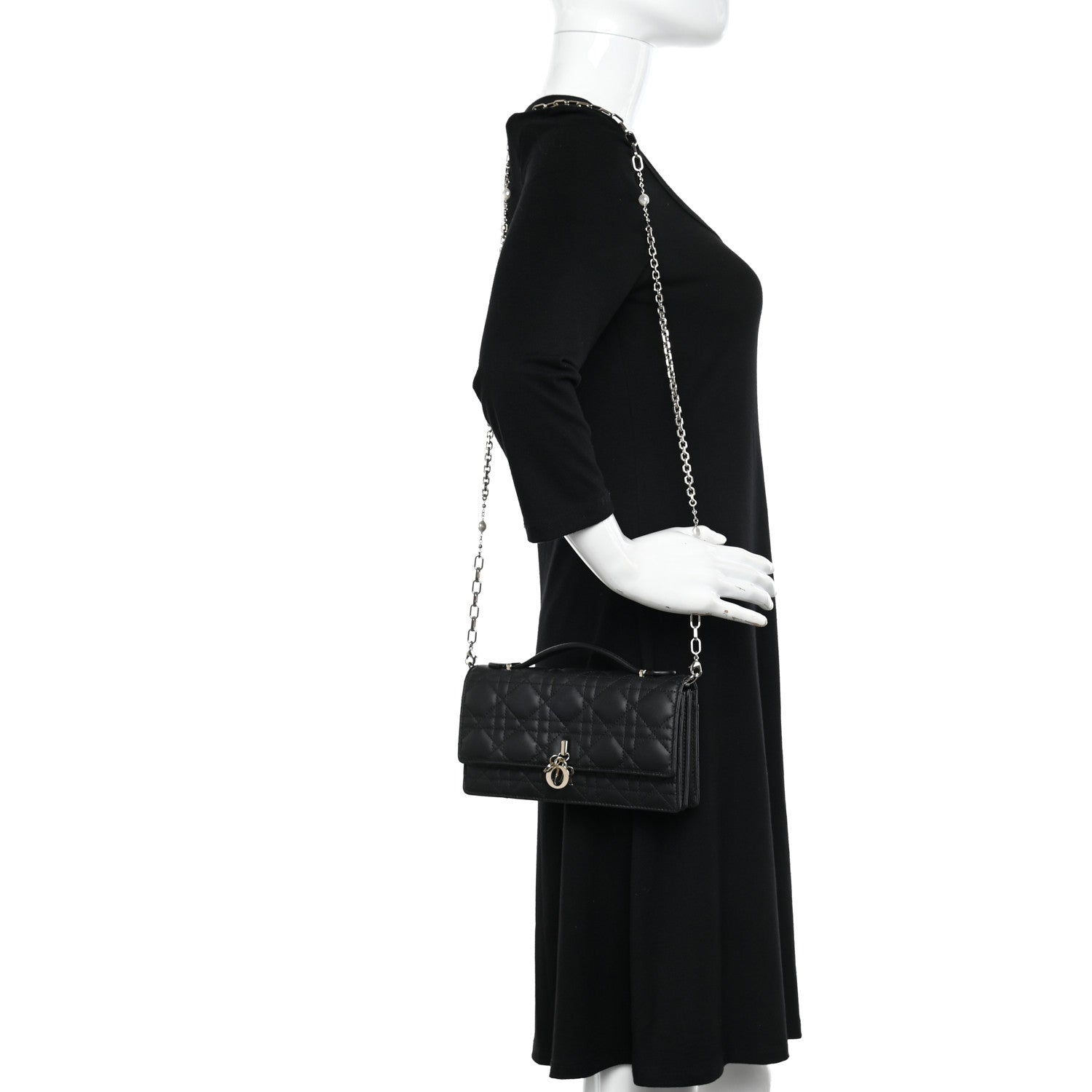 Christian Dior Lambskin Cannage Mini My Dior Bag Black 2 of 10