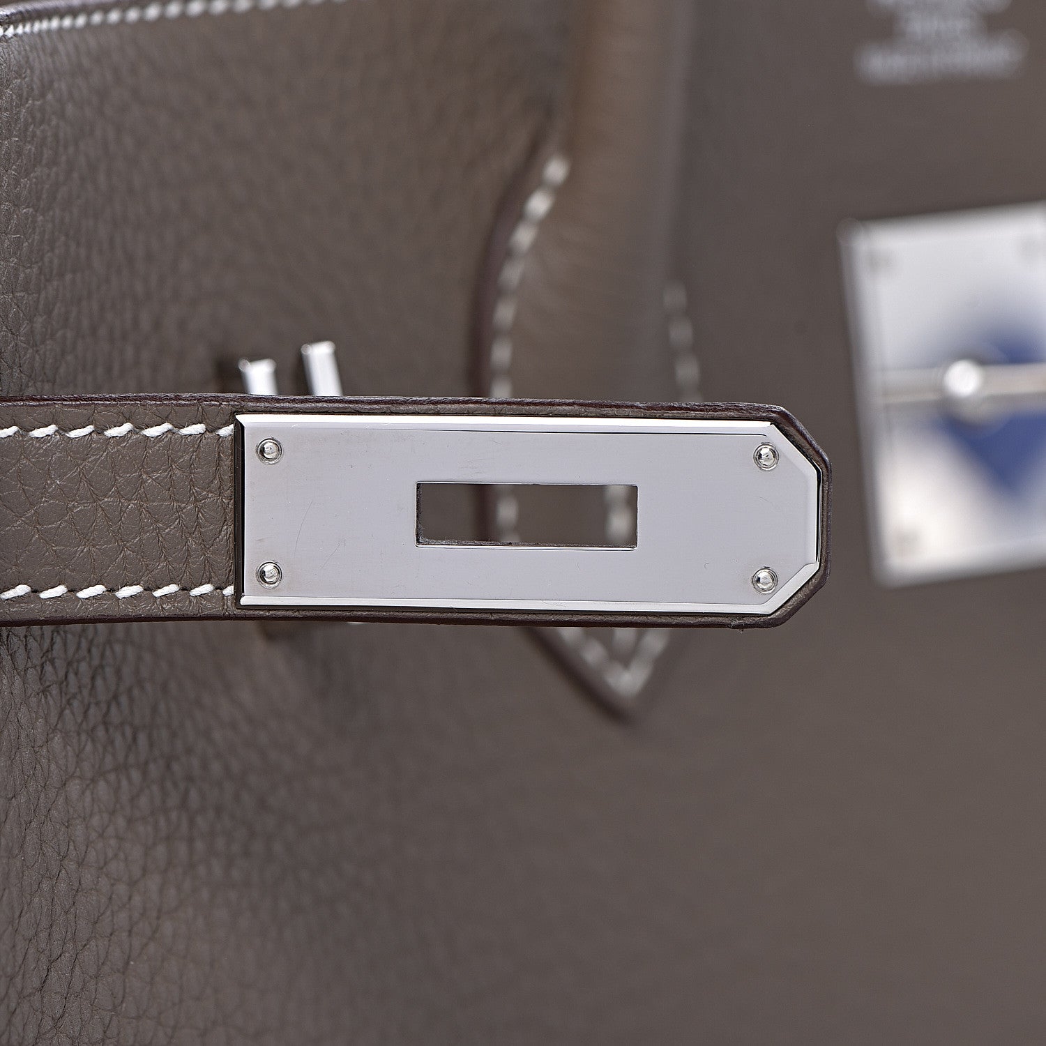 Hermes Taurillon Clemence Birkin 35 Etoupe 11 of 38