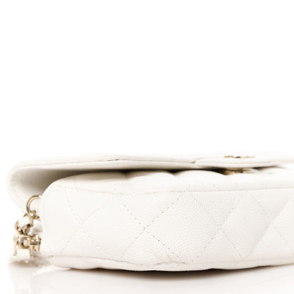 Chanel Caviar Quilted Flap Phone Holder With Chain White 11 of 13