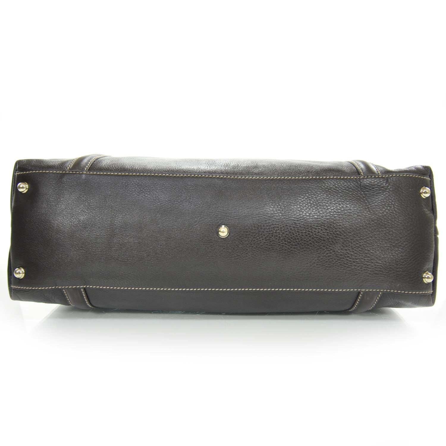 Gucci Leather Britt Tote Dark Brown 4 of 8