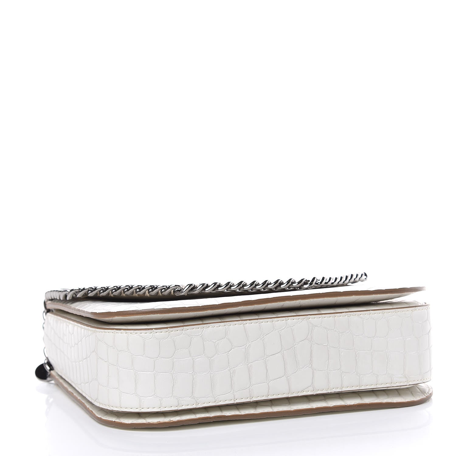Stella McCartney Embossed Crocodile Effect Medium Falabella Box Shoulder Bag Ivory 4 of 9