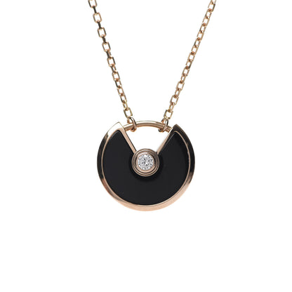 Cartier 18K Pink Gold Diamond Black Onyx XS Amulette de Cartier Pendant Necklace 6 of 6