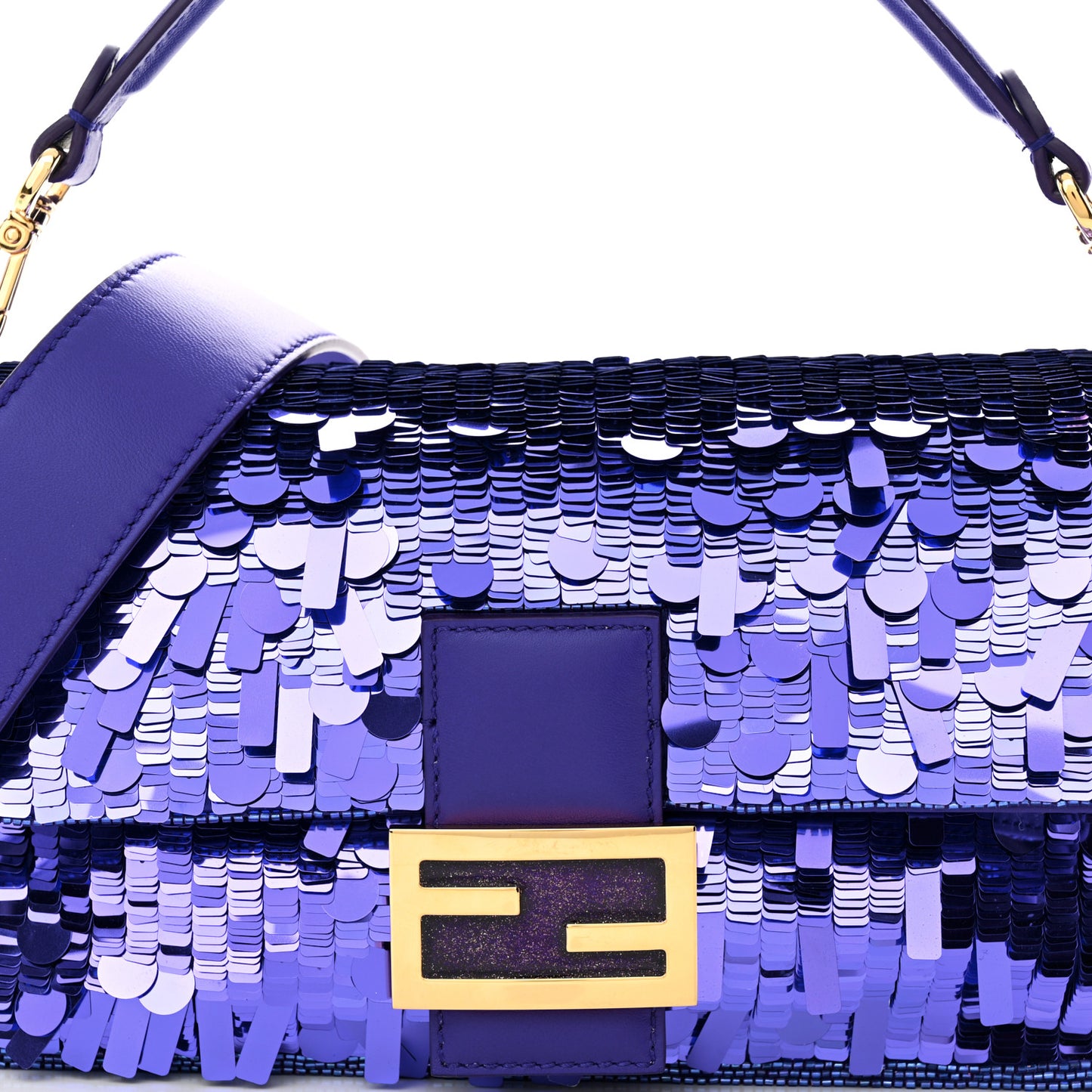 Sequin Paillettes Shiny Nappa Sex and the City Baguette Viola Purple Rain