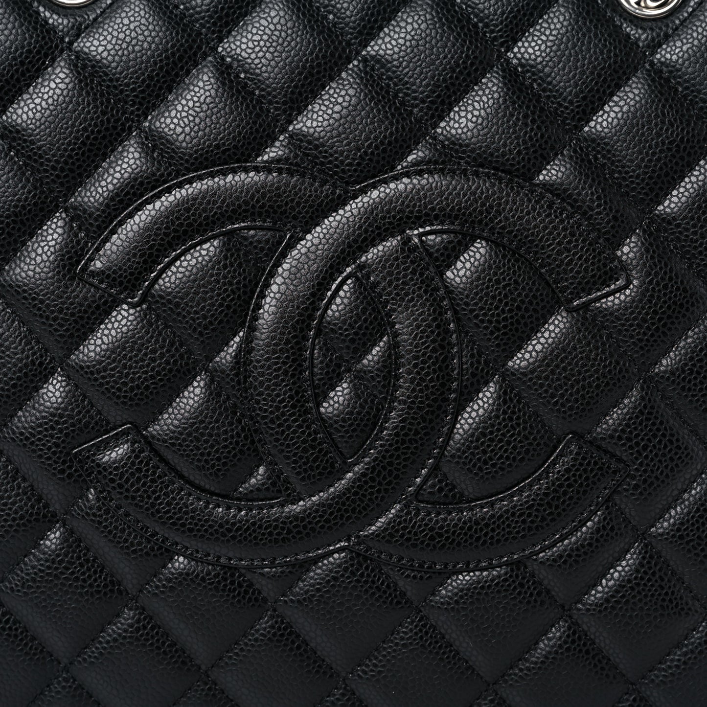 Caviar Quilted Grand Shopping Tote GST Black