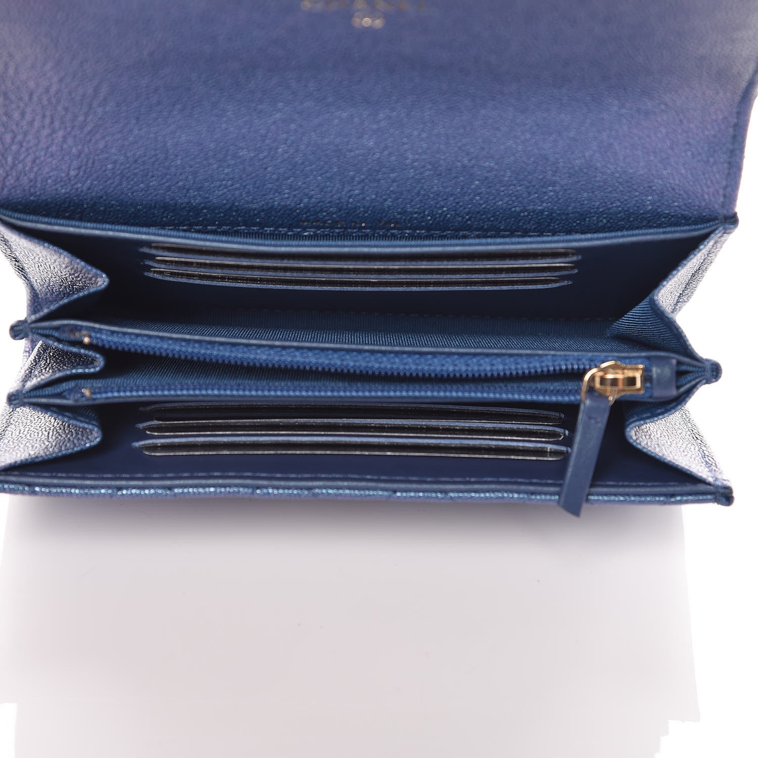 Chanel Iridescent Caviar Quilted Medium Flap Wallet Blue 5 of 11