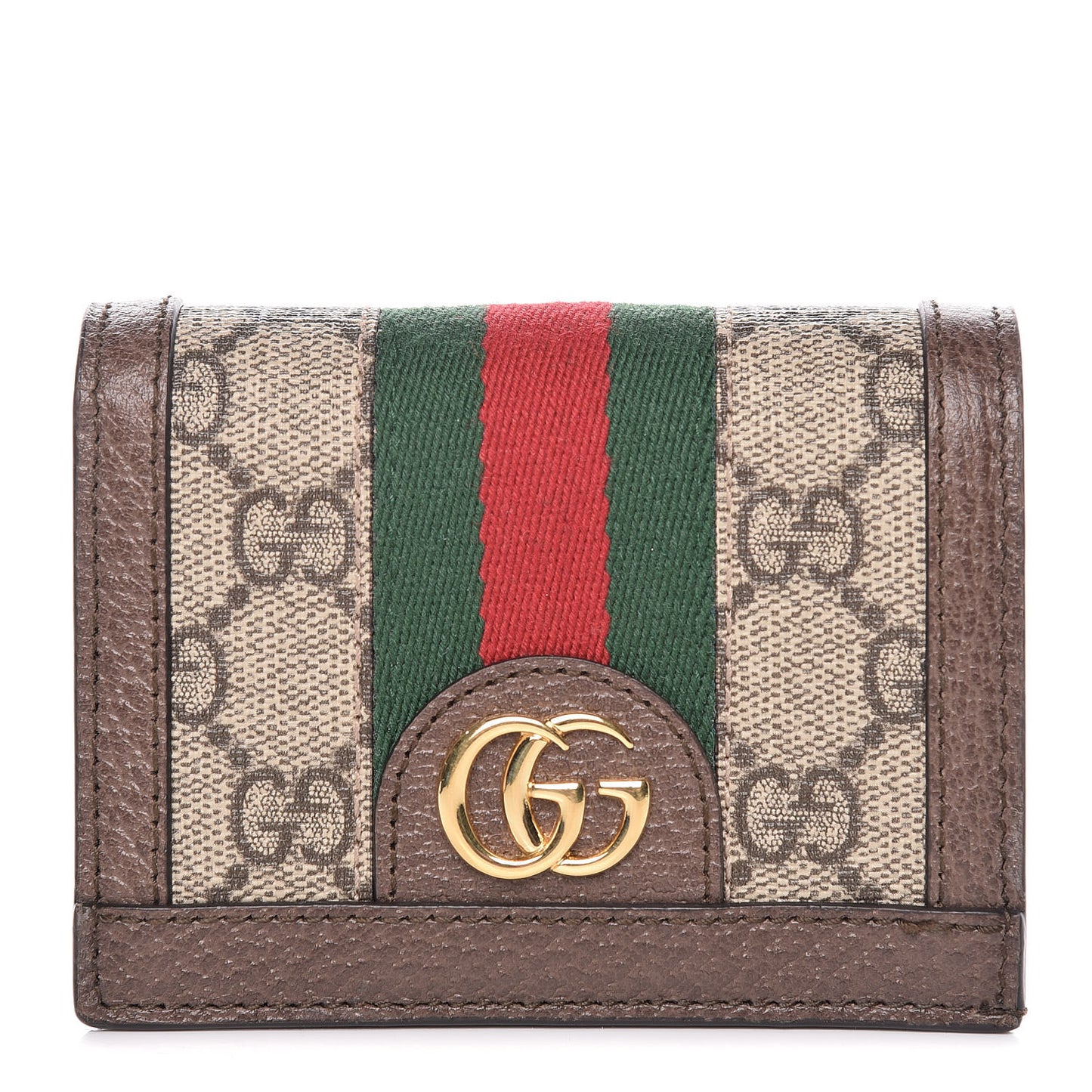 GG Supreme Monogram Web Ophidia Card Case Beige New Acero