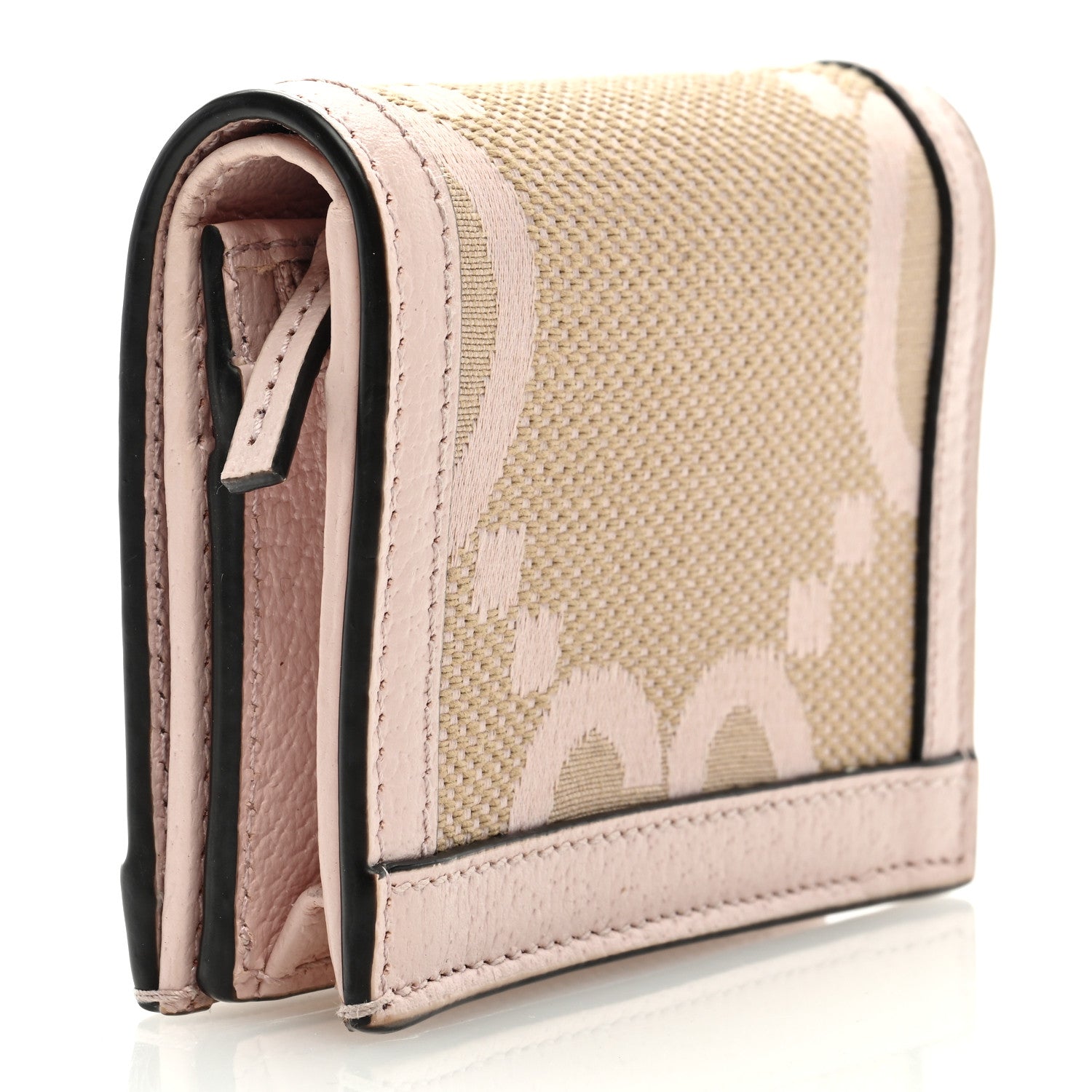Gucci Monogram Jumbo GG Textured Dollar Calfskin Ophidia Card Case Beige Perfect Pink 3 of 6