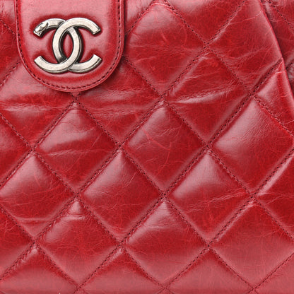 Chanel Aged Calfskin Quilted Zip Clutch Dark Red 12 of 13